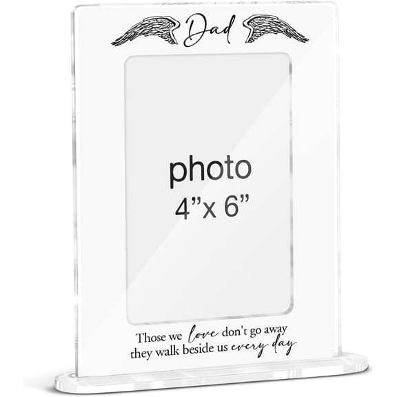 CERPXFF-Dad Memorial Picture Frame Sympathy Gifts for Loss of Dad, Memorial Bereavement Gifts for Loss of Father, in Loving Memory Father Acrylic Picture Frames 4 x 6 Inch Photo