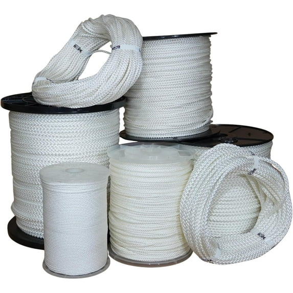 CERPXFF-Diamond Braid Nylon Lightweight White Rope - 1/8