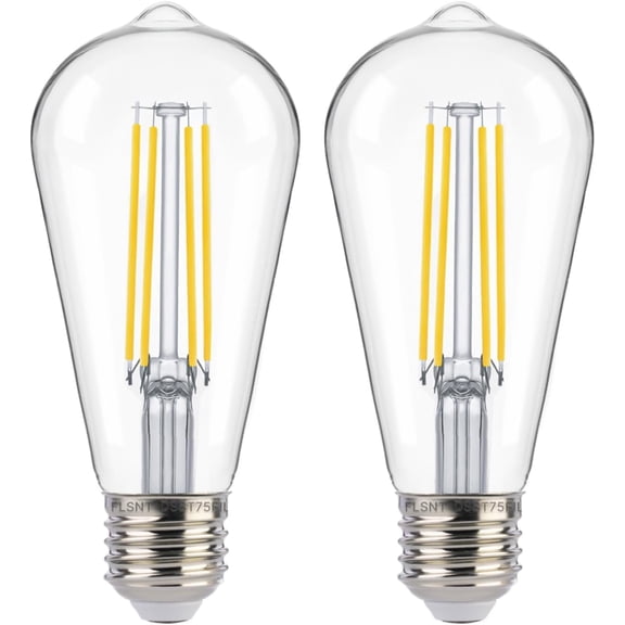 CERPXFF-Dusk to Dawn Outdoor Sensor ST19 LED Edison Bulb, 5000K Daylight, 8W (100W Eqv.), 1400LM,Vintage Filament E26 Base, Auto On/Off Photocell Automatic for Energy-Efficient Outdoor Lighting, 2 Pa