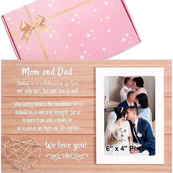 CERPXFF-Frame Keepsake Gift for Mother Father of the Bride or Groom-Wedding Frame Gift for Mom and Dad-Bridal Shower Present for Parents-Thank You Present-Today Is A Celebration of Love-Picture Photo
