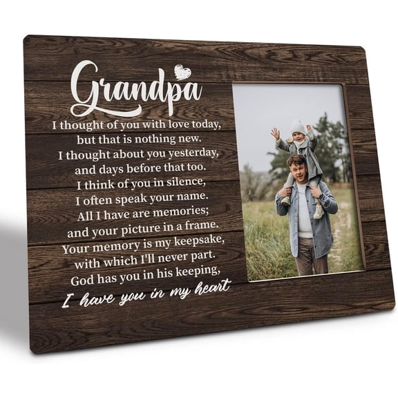 CERPXFF-Grandpa Memorial Picture Frames, Picture Plaque Dcor, Pictures Framed Gift Wood Plaque Sign, Memorial Gift for Loss of Grandfather, Grandpa Remembrance Gifts, Sympathy Condolence Gifts