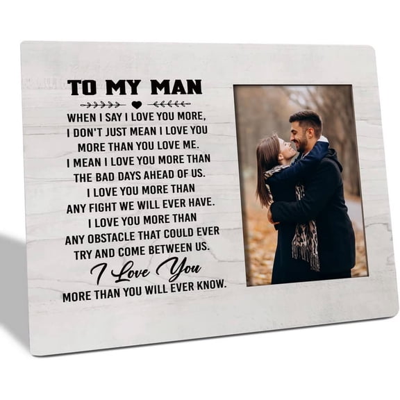 CERPXFF-Husband Gift form Wife, Romantic Valentine's Marriage Wedding Gifts for Husband, Picture Frame Gifts, I Love You More Than You Love Me.