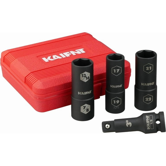 CERPXFF-K232 Extra Thin Wall Impact Flip Socket Set, Lug Nut Sockets, 1/2-Inch Drive, 4-Piece