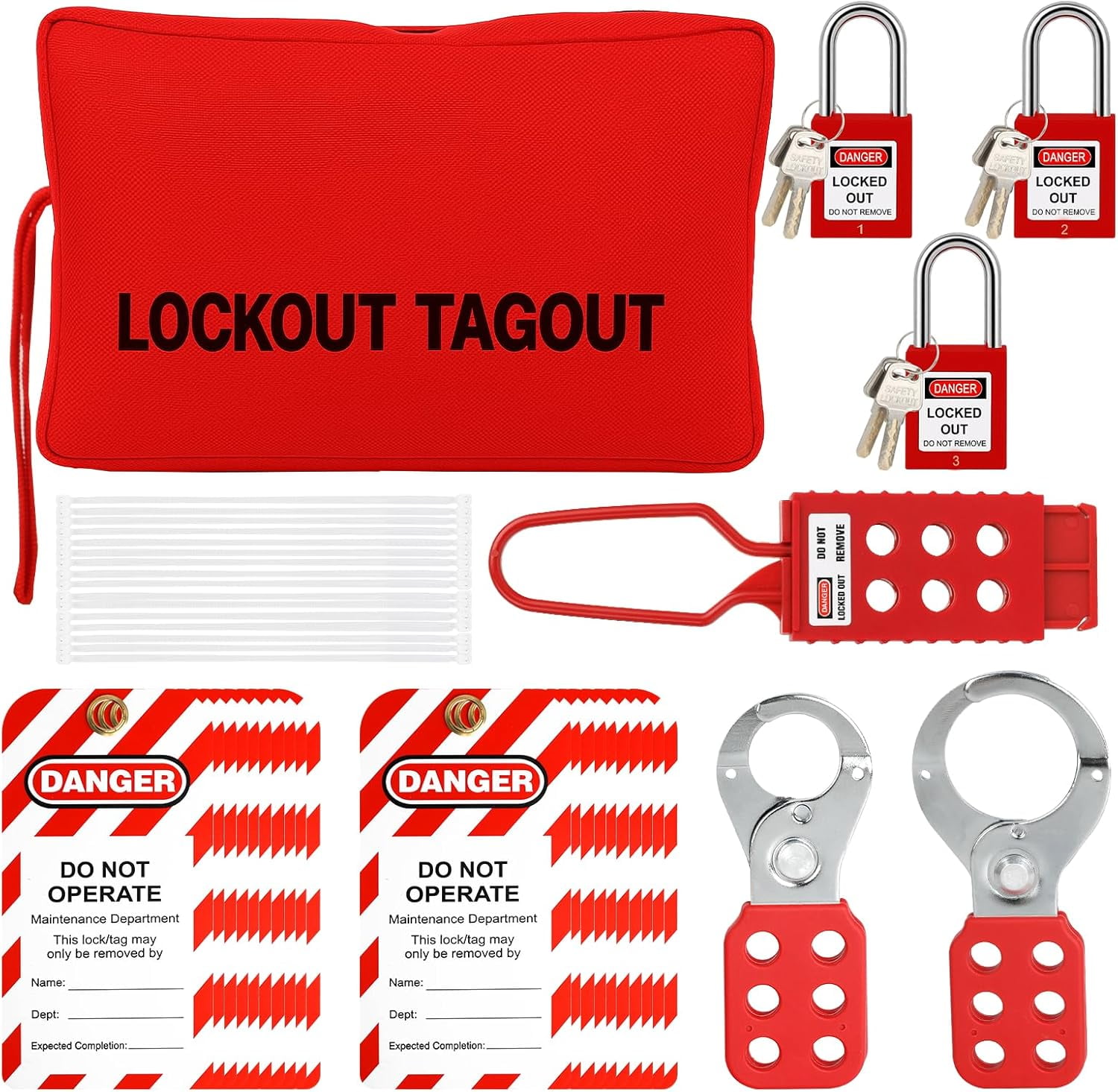 CERPXFF-Lockout Tagout Kit Electrical Loto Group Lockout Hasps, Lockout ...
