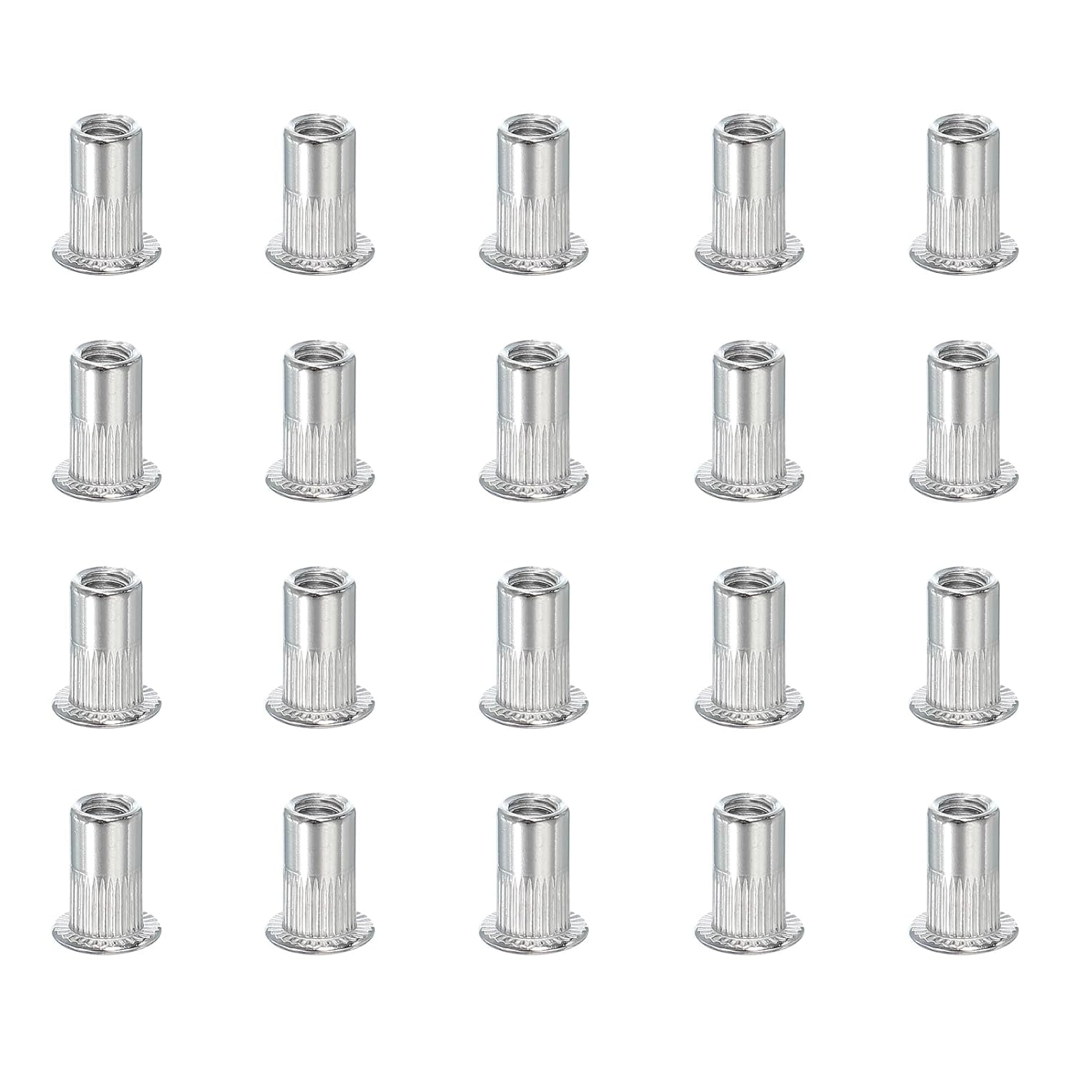 CERPXFF-M4 Rivet Nuts, 20 Pcs 304 Stainless Steel Knurled Flat Head ...