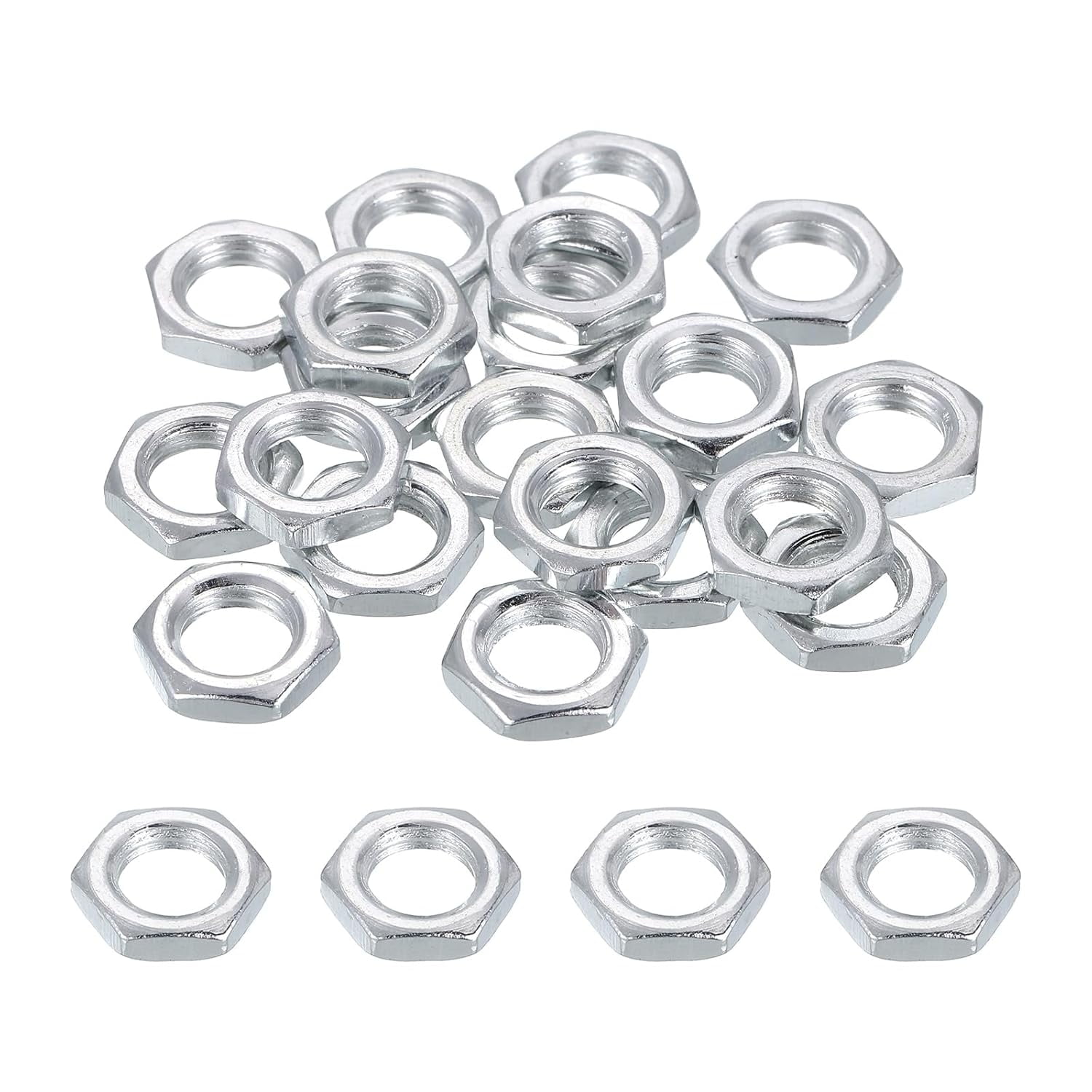 CERPXFF-M8x1x3mm Steel Hex Nuts, 40Pcs Metric Fine Thread Carbon Steel ...