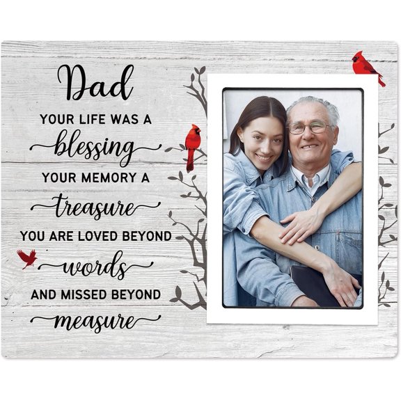 CERPXFF-Memorial Gifts for Loss of Dad- Memorial Picture Frames - Sympathy Gifts for Loss of Father, Bereavement Gift Fits 4x6 In
