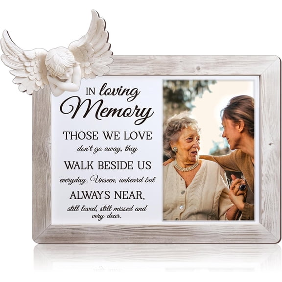 CERPXFF-Memorial Picture Frame - in Loving Memory Frame Sympathy Gift for Loss of Mom Mother Father Dad Wooden in Memory of Loved One Gifts Bereavement Remembrance Condolence Memorial Photo Frames