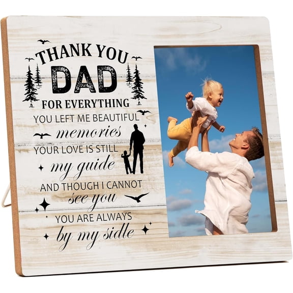 CERPXFF-Memorial Picture Frame, In Loving Memory Wood Photo Frame, Sympathy Bereavement Gifts for Loss of Dad, You Left Me Beautiful Memories Frame, Funeral Remembrance Gifts -d01