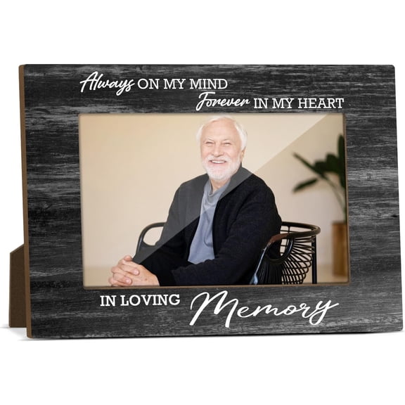 CERPXFF-Memorial Picture Frame Wooden Photo Display Picture Frames for Desk Memory Gifts for Loss Loved Ones Modern Pictures Frames Mom in Heaven Gifts in Loving Memory Gift Pictures Frame 4x6 - Jk02