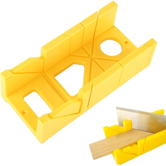 CERPXFF-Mitre Box 12 Inch,Miter Box with Ruler Scale, Preset Cutting Box with 45 Degree,135 Degree for Molding Trim, Durable Angle Box for Baseboard, Wainscoting,Crown Wall Frame Molding (Mitre Box)