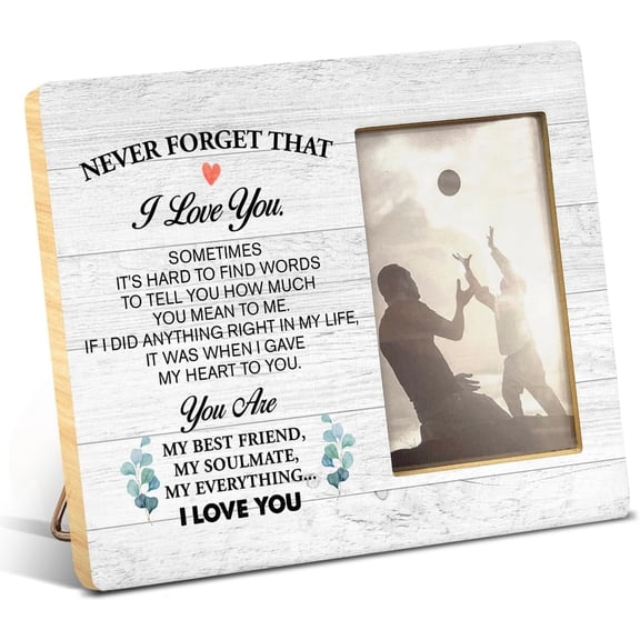 CERPXFF-Romantic Gift for Husband Wife Couples Boyfriend Girlfriend, Love Gift Soulmate Gifts for Him Her, Couples Wood Picture Frame for 4x6 Inches Photo