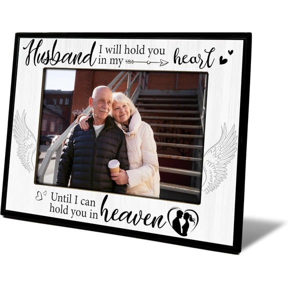 CERPXFF-Sympathy Picture Frame, Memorial Gifts for Loss of Husband, Remembrance Gifts Photo Frame, 4x6 Bereavement Photo Frame for Tabletop Display Photo Insert - L06
