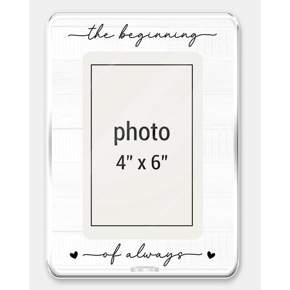 CERPXFF-Wedding Engagement Picture Frame Gifts for Couples Her Him, Wedding Gift Ideas, the Beginning of Always Picture Frame for 4 x 6 Inch Photo