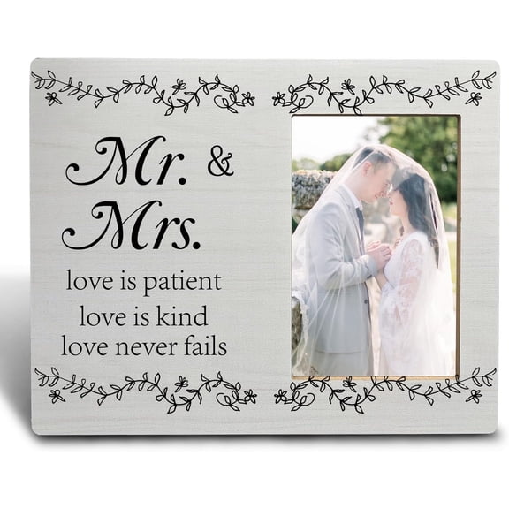 CERPXFF-Wedding Picture Frame 4x6,Wedding Engagement Picture Frame Gift For Couples,Best Marriage Gifts for Newlyweds,Bridal Shower Gift for Bride,Couple Photo Frame