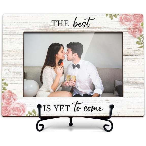 CERPXFF-Wedding Picture Frame, Engagement Gifts for Newly Couple 2024, Couple Picture Frame, 4x6 Photo Frame, Wood Picture Frame Gifts for Desk Display-E11