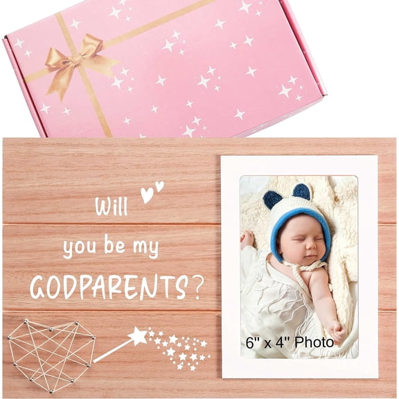 CERPXFF-Will You Be My Godparents, Godmother Godfather Proposal Picture Frame Gift,New Godmother Godfather Announcement Photo Frame Present,Godparents to Be,Frame Gift for Best Friends Sister Bestie