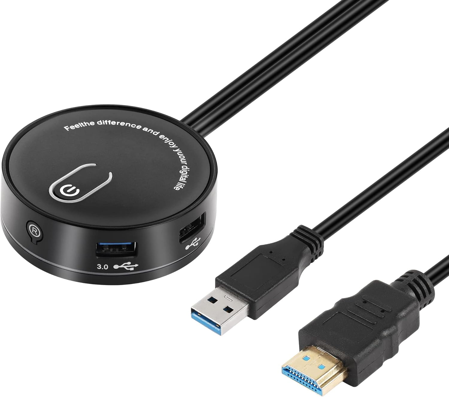 CERRXIAN Computer Case Power Supply Reset Switch Box,PC Power Button On/Off + Reset + Dual USB