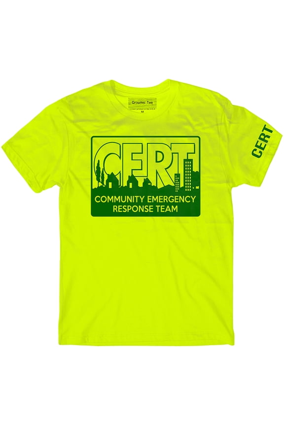 CERT Full Front t-shirt, Community Emergency Response Team t-shirt, Preparedness
