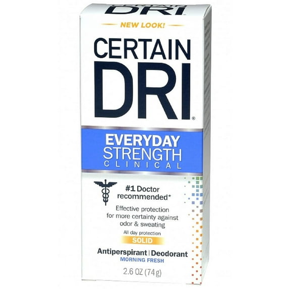 CERTAIN DRI Everyday Strength Clinical, Antiperspirant/Deodorant, Morning Fresh Solid 2.6 oz (Pack of 2)