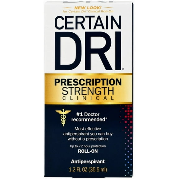 CERTAIN DRI Prescription Strength Clinical Antiperspirant Roll-On 1.20 oz (Pack of 4)