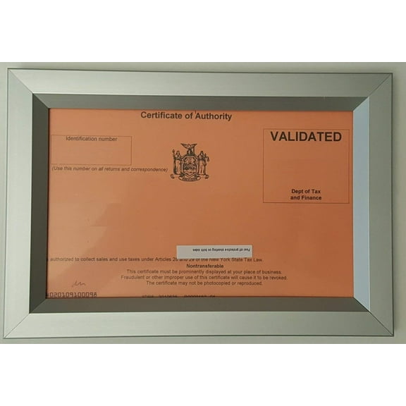 CERTIFICATE OF AUTHORITY 8.5X5.5 ( Heavy Duty - Aluminum)