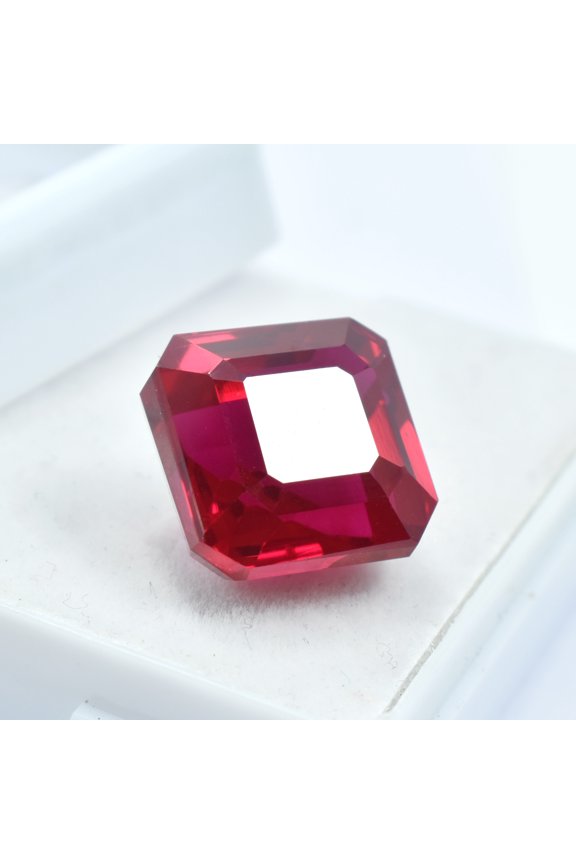 CERTIFIED 18.50 Ct Natural Red Ruby Loose Gemstone Square Cut Ring Size.