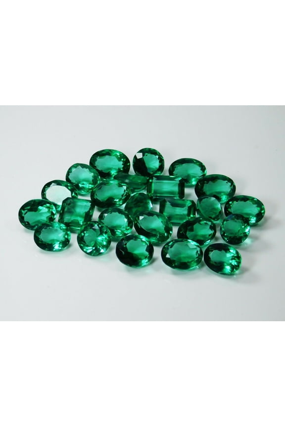CERTIFIED 50 Ct Natural Green Emerald Mix Shape Lot Ring Size Loose Gemstone