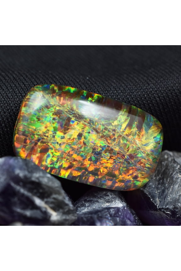 CERTIFIED Cushion Cut 10.20 Ct Boulder Opal Multi-Color Loose Gemstone Natural