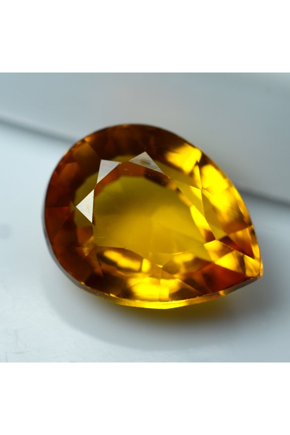 CERTIFIED Lite Orange Sapphire Pear Cut 10.80 Ct Natural Ring Size Gemstone