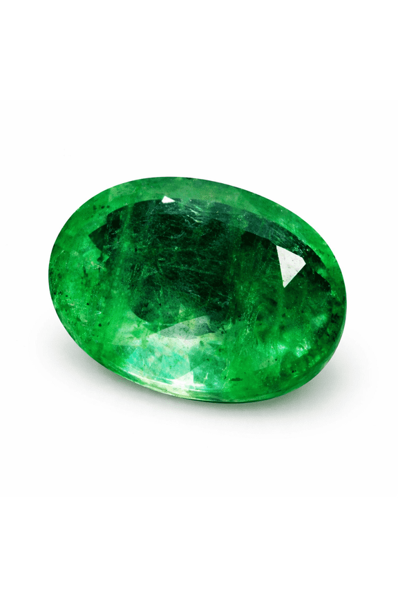 CERTIFIED Loose Gemstone 7 Ct Green Natural Colombian Emerald Oval Cut Ring Size