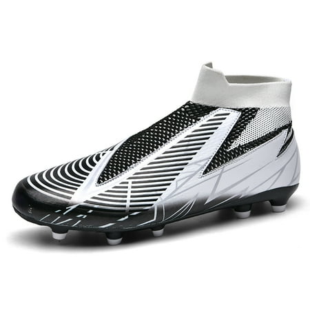 CERYTHRINA Men’s Athletic Soccer Cleats Laceless Boys Outdoor Football Competition Shoes Soft Touch Blue 36