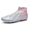 thumbnail image 1 of CERYTHRINA Men’s Athletic Soccer Cleats Laceless Boys Outdoor Football Competition Shoes Soft Touch Pink 43, 1 of 8