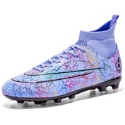 CERYTHRINA Men’s Soccer Cleats Football Boots Professional Training Turf Outdoor Indoor Sports Athletic Big Boy’s Sneaker Purple 42