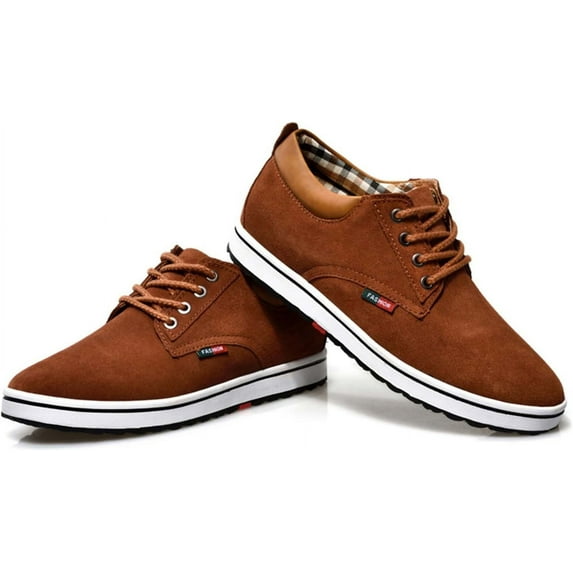 CERYTHRINA Men's Taller Height Increasing Elevator Shoes 2.36'' Lace-up Flannelette cowhide Leather Dress Shoes