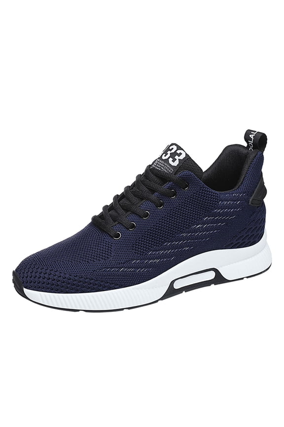 Mens Elevator Sneakers Lace up Sports Shoes Invisible Height Increasing Elevator Shoes 2.36 Inches Taller Lightweight Breathable Mesh Upper Hidden Heel Trainers Nave 41