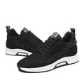thumbnail image 1 of CERYTHRINA Mens Elevator Sneakers Lace up Sports Shoes Invisible Height Increasing Elevator Shoes 2.36 Inches Taller Lightweight Breathable Mesh Upper Hidden Heel Trainers Black 37, 1 of 6
