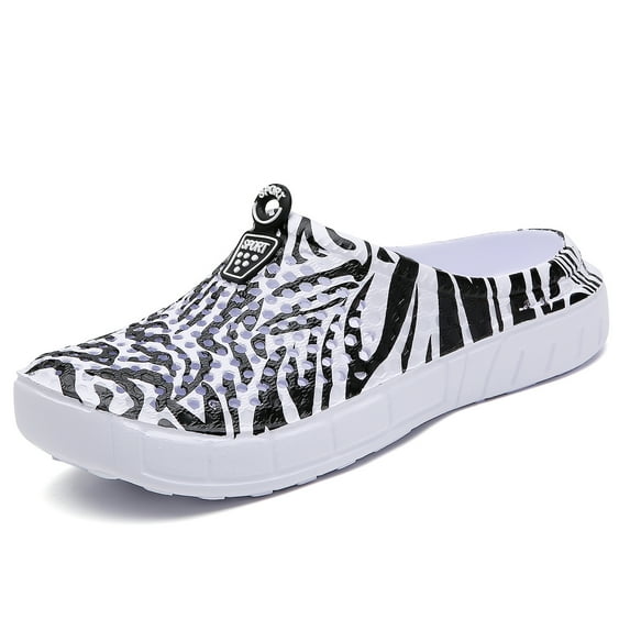 Garden Shoes Clogs for Women Summer EVA Mules Sandals Quick Drying Slippers Walking Lightweight Rain Beach Summer Pool Beach Water Shoes Girl Nurses Work Shoes Zebra 42