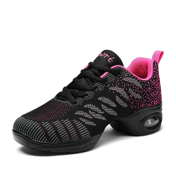 CERYTHRINA Women’s Jazz Shoes Lace up Zumba Platform Lightweight Split Sole Dance Sneakers Pink 42