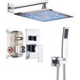thumbnail image 1 of CES 16 Inches LED Shower Head with Brass Handheld Shower Head Shower System Luxury Shower Faucets Sets Complete Shower Combo Set Rough-in Valve Body and Trim Kit Included, 1 of 7
