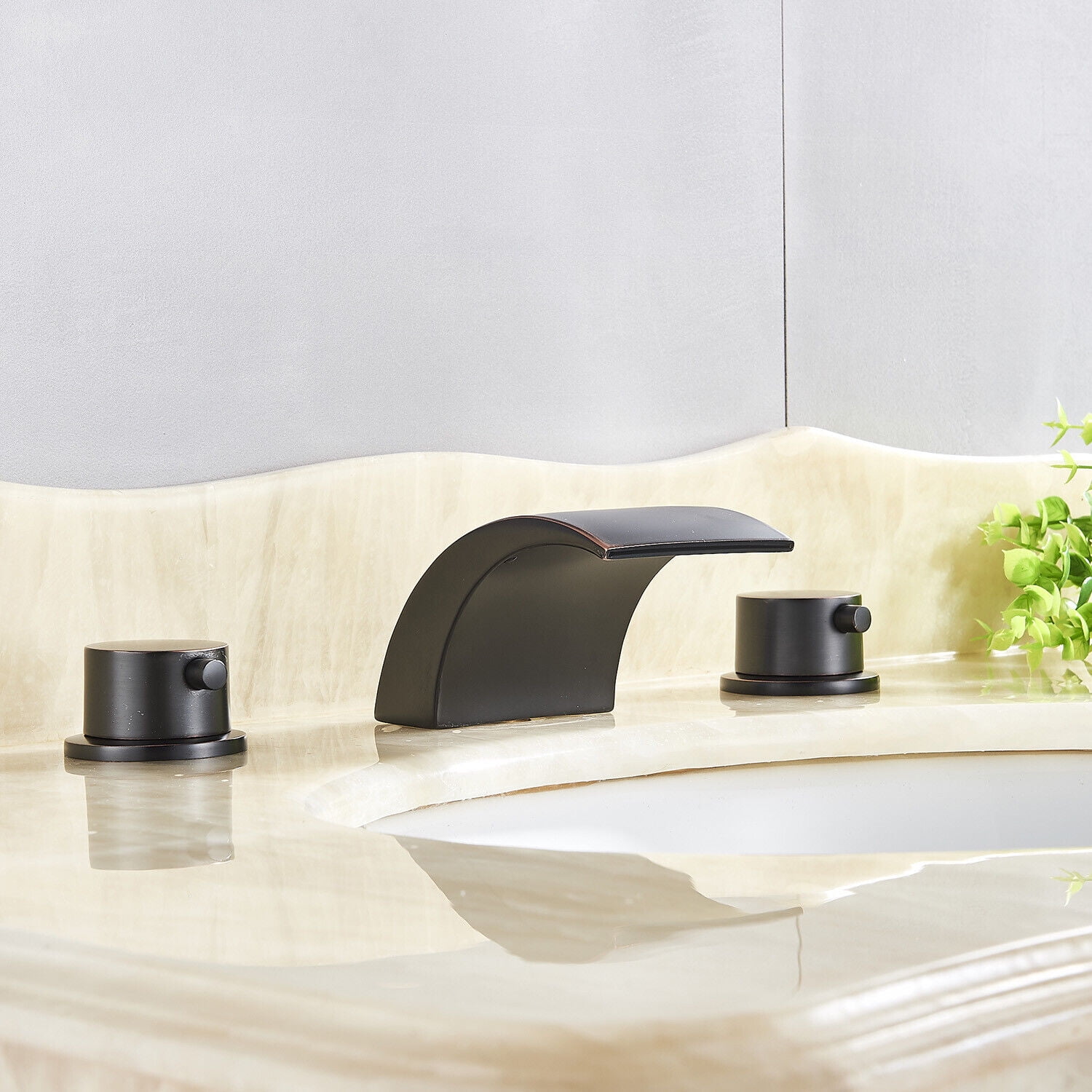 CES Modern 8" LED Bathroom Faucet, Widespread Waterfall Basin Mixer Tap ...
