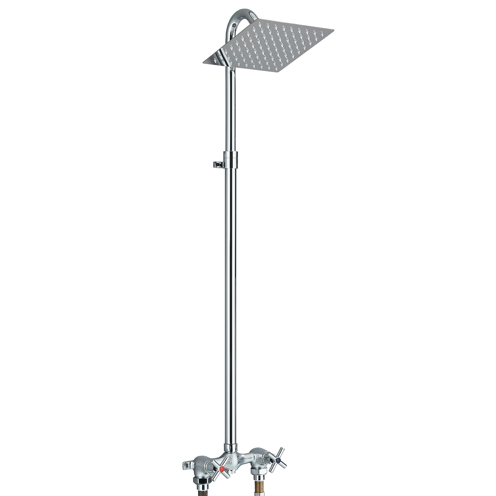 Decor Plumb Shower Riser Wall Support Assembly, Polished Chrome