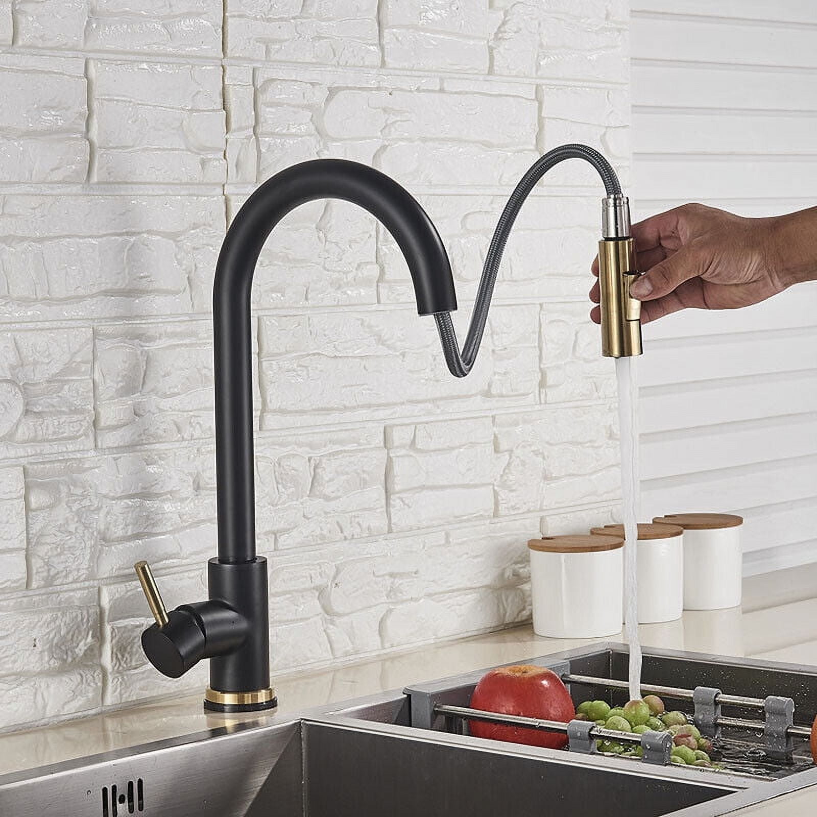 CES Kitchen Faucets with Pull Down Sprayer, Black Kitchen Faucet