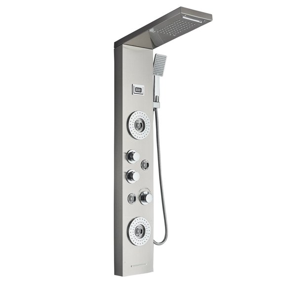 CES Stainless Steel Shower Panel Tower System Rain&Waterfall Massage Jet Sprayer Tap