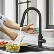 CES Touch Activated Kitchen Faucets with Pull Down Sprayer,Single Handle Smart Faucet for Kitchen Sinks,304 Stainless Steel,Matte Black