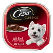 CESAR CANINE CUISINE Wet Dog Food with Beef, 3.5 oz. Tray