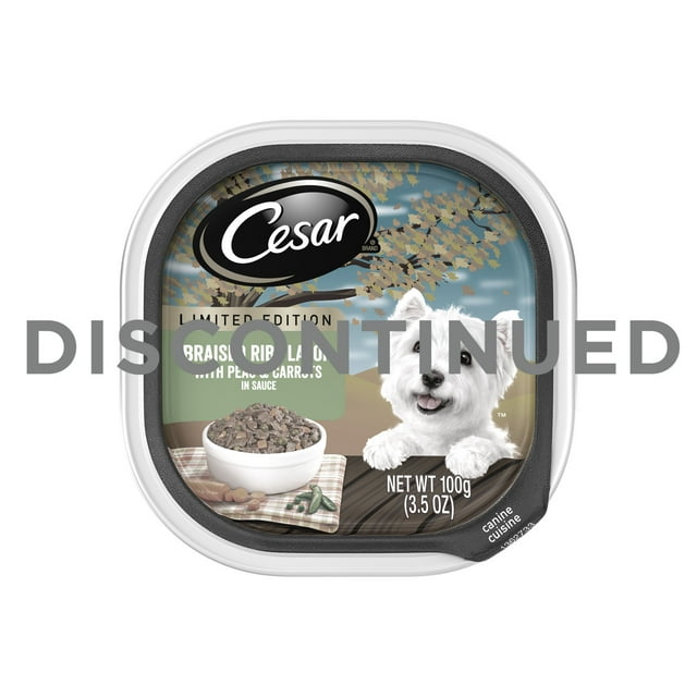 CESAR Limited Edition Braised Rib Flavor with Peas and Carrots in Sauce Wet Dog Food 3.5 ounces