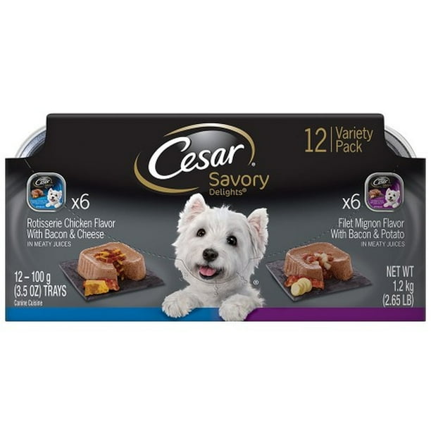 CESAR SAVORY DELIGHTS Wet Dog Food Variety Pack Pack of 8