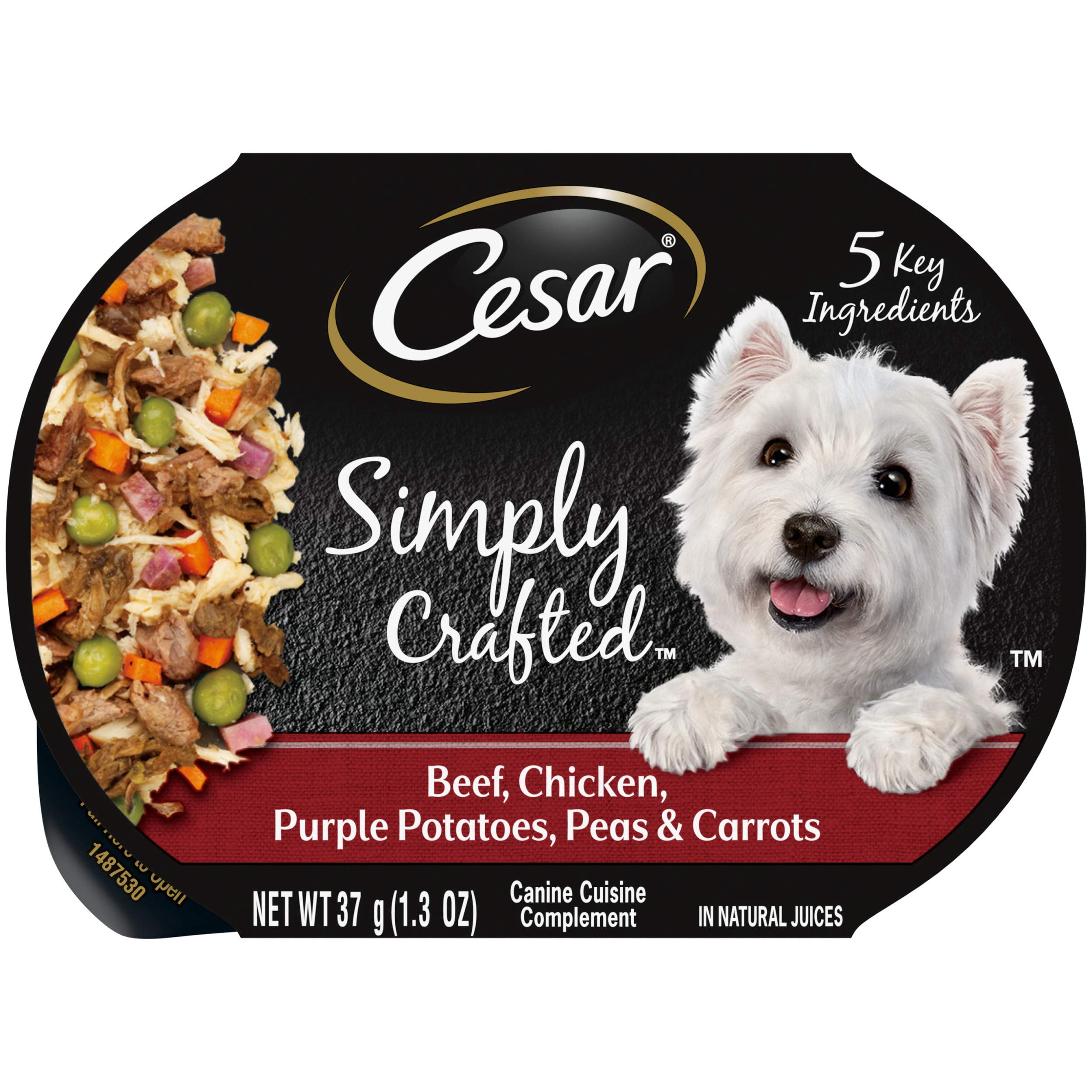 CESAR Simply Crafted Adult STF9 Wet Dog Food Meal Topper, Beef, Chicken