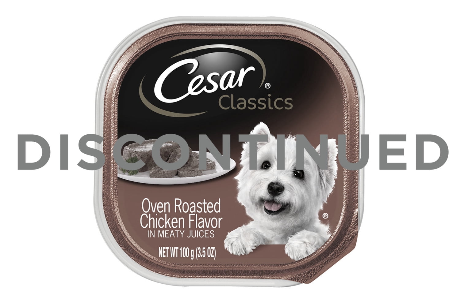 (24 Pack) CESAR Soft Wet Dog Food Classic Loaf in Sauce Oven Roasted Chicken Flavor, 3.5 oz. Easy Peel Trays